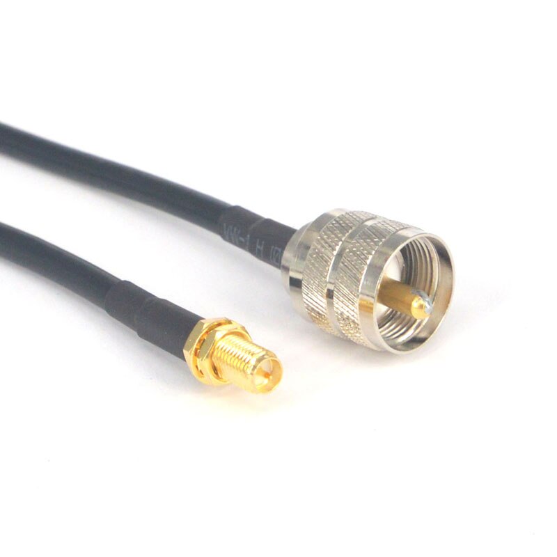 Tomada macho da frequência ultraelevada pl259 para rp sma jack conector macho do pino cabo coaxial rf cabo de extensão 1.6ft