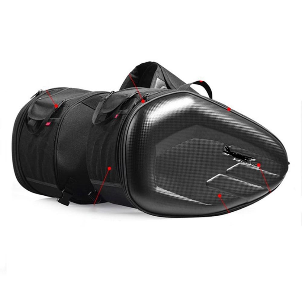 58L, alforjas de motocicleta, asiento trasero para equipaje, gran capacidad, multiusos, cuerpo expandible y Marco, bolsa de tanque y alforjas