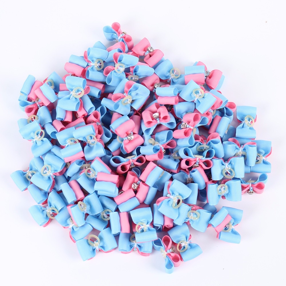 Kleine Hunde Haar BöGen Haustier Welpen Zubehör Yorkshire Für Haustiere Haar Clips Körperpflege Tisch BöGen animaux accessoires chien Stock