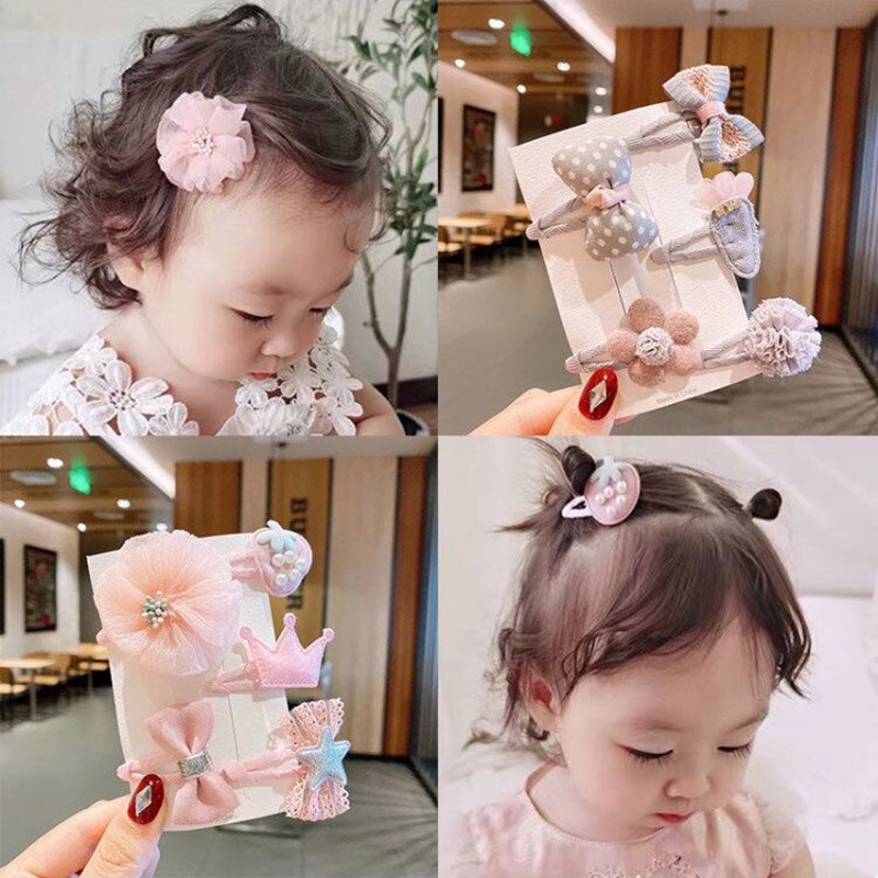 5 Teile/satz freundlicher Baby Nette Blume Bogen Stern Haar Clips Mädchen Karikatur Haarnadeln Barrettes Ornament freundlicher Haar Zubehör