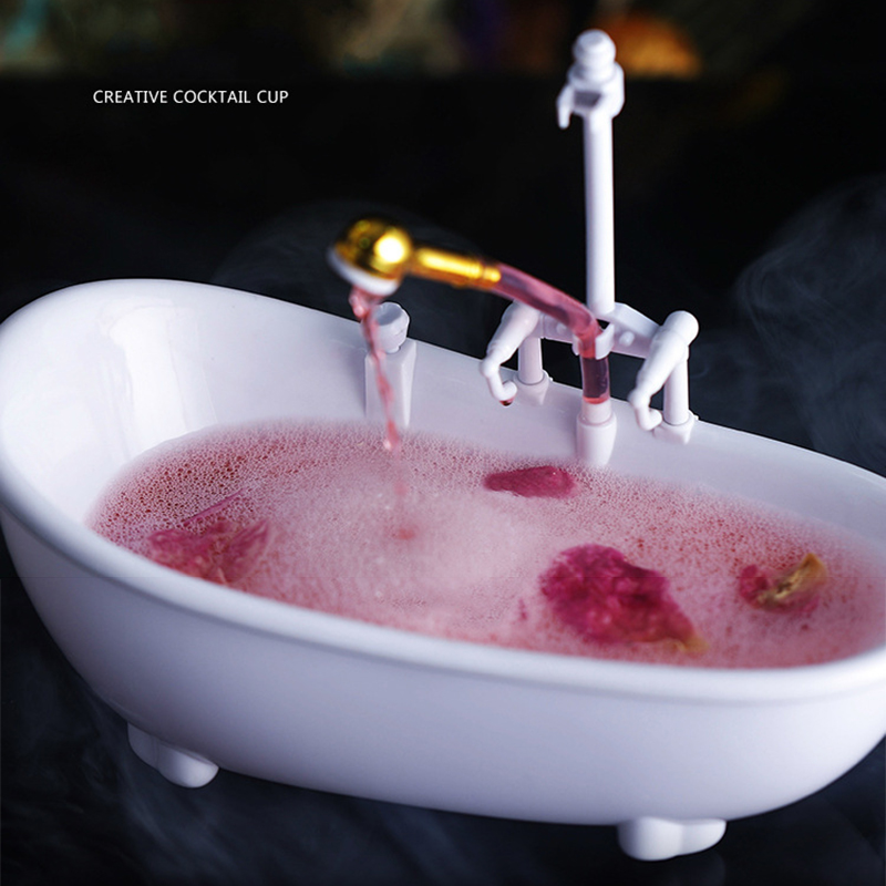1Pcs Bathtub Cocktail Glass Plastic Electric Cyclic Water Spray Cup Milkshake Cold Drinks Bar TIKI Flip Wine Tumbler