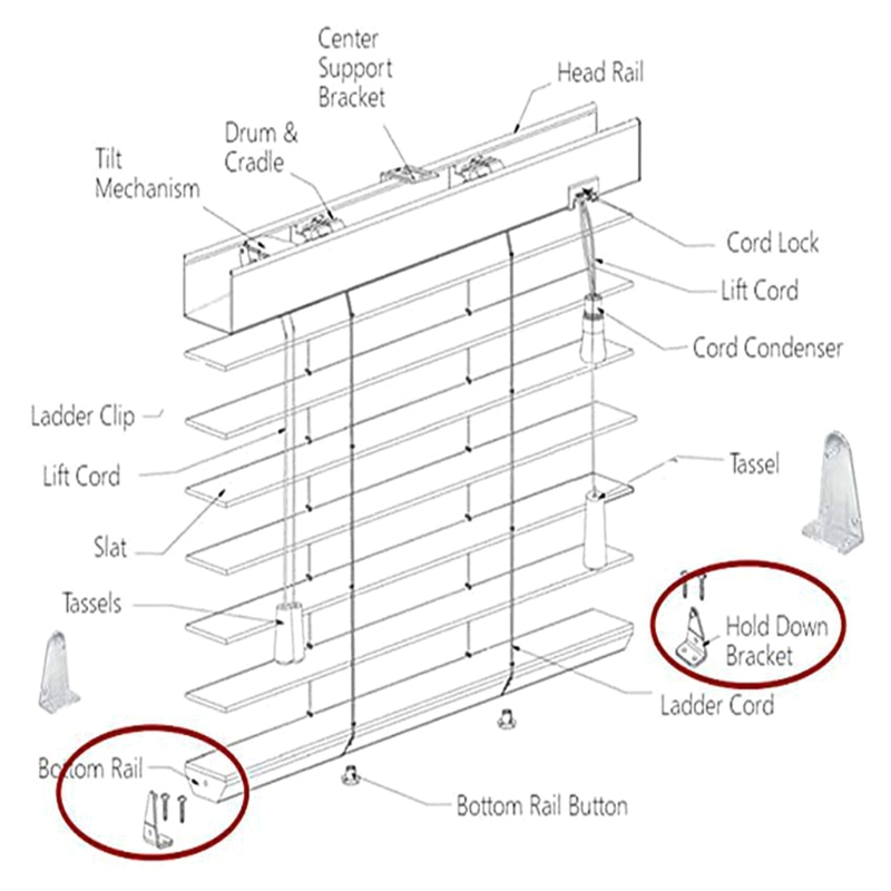 10pcs Hold Down Brackets Clear Plastic Blinds Bottom Rail Holder Clips for 2 Inch Horizontal Blinds Window Shades