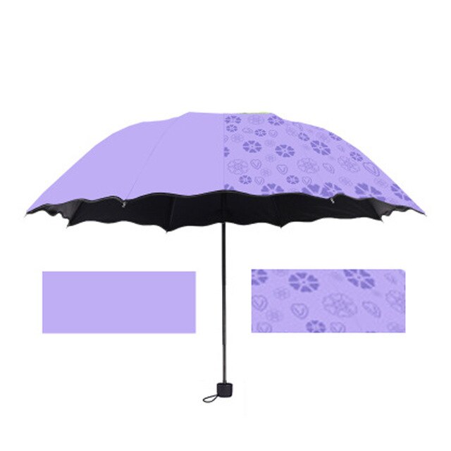 Umbrella Anti-UV Umbrella Sunshade Umbrella Magic Flower Dome Courtyard Rainy Day Folding Umbrellas Garden Waterproof Travel: Purple