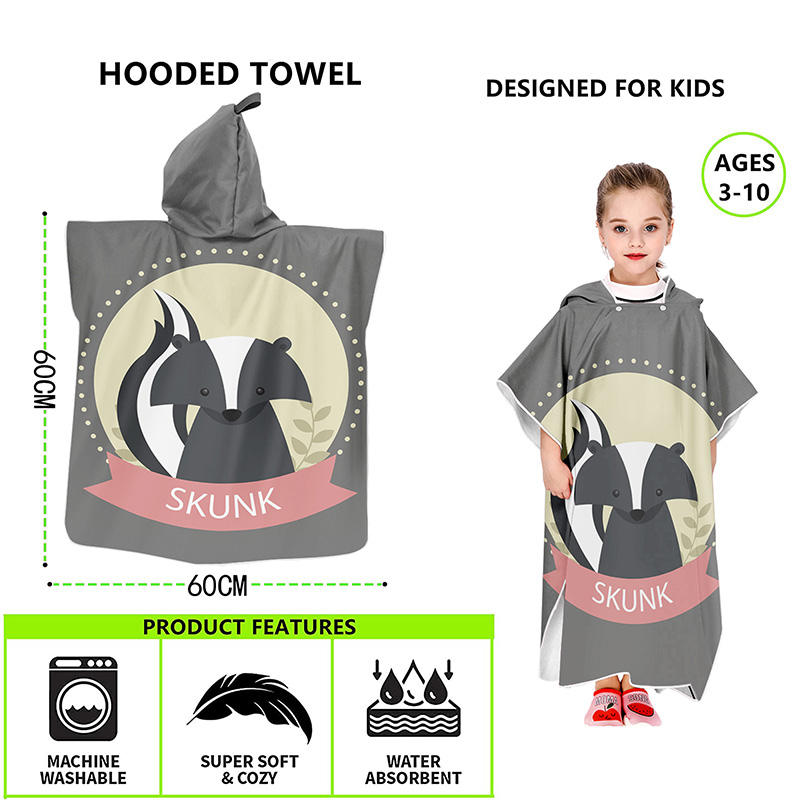 Niño baño Poncho tela de microfibra Poncho niños niñas verano Poncho de playa traje de Natación en Piscina Toalla de playa Toallas secas con capucha