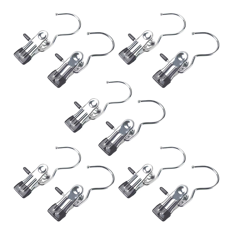 Pinzas para ropa de acero inoxidable, 10 Uds., pinzas para ropa, gancho, Clip para colgar ropa portátil, colgador organizador de ropa para armario: Amarillo claro