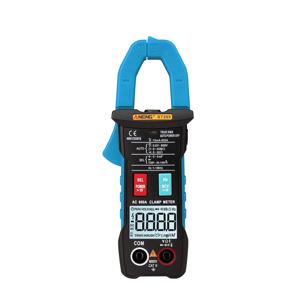Digital Display 4000 Counts Multimeter Voltage Current Resistance Temperature Diode Measuring Device With Carrying Bag Tool: Blue