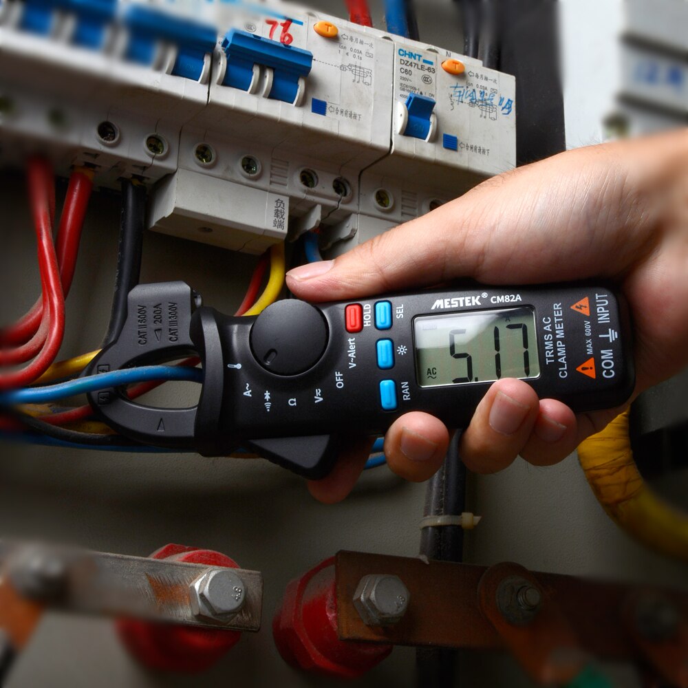 MESTEK AC Clamp Meter CM82A/B/C TRMS Auto-ranging Digital Clamp Multimeter Voltage Current Diode Continuity Tester with Clip