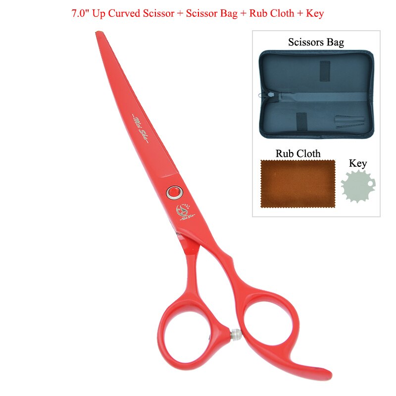 7.0 &quot;Hund Scheren Japan Stahl Hundesalon Schere Tiere Gerade Gebogen Schneiden Tijeras Ausdünnung Schere B0029A: B0029A-06-70