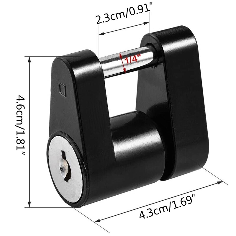 Trailer Hitch Coupler Lock Heavy-Duty Hook Lock Anti-Theft Durable Coupler Padlock Repalcement Parts Security Protector