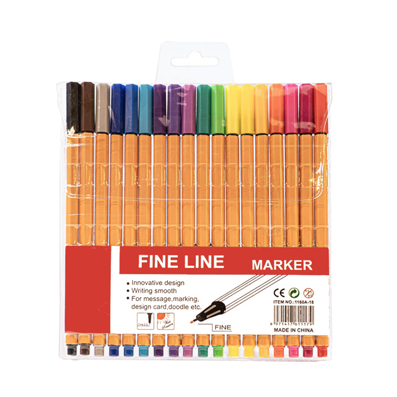 Kleurrijke Fineliner Marker Set 6/12/18/24 Kleuren Waterbasis Micron Pennen voor Tekening Schilderen manga School Kantoor Kunstbenodigdheden