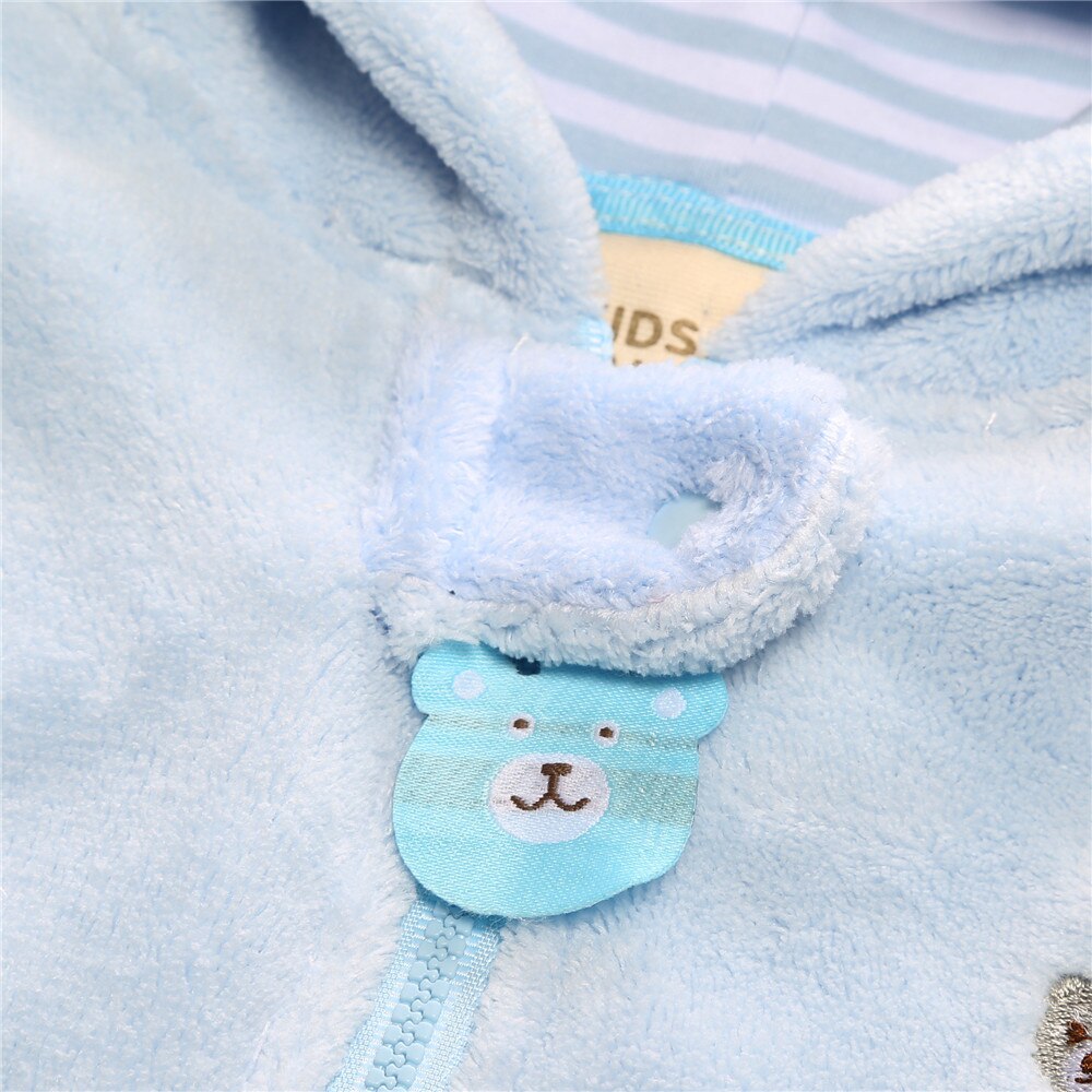 0-9M Dier Algehele Kleding Schattige Baby Rompertjes Winter Baby Baby Jongens Meisjes Romper Hooded Blauw Wit Jumpsuit warme Dikke Outfit