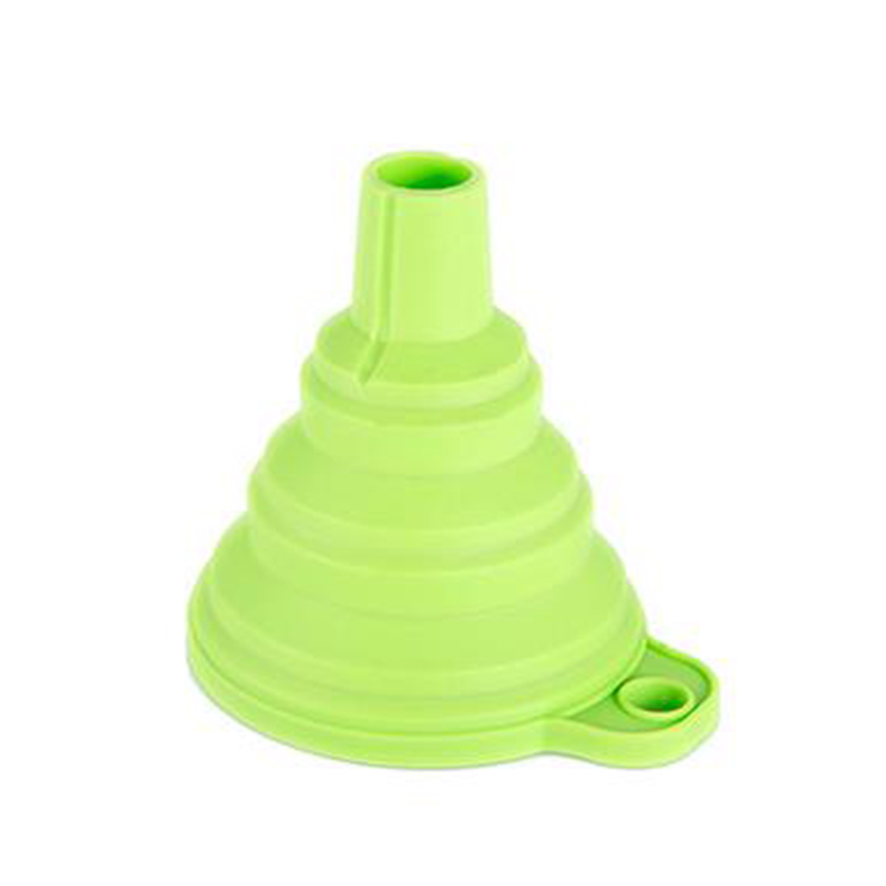 1pc Opvouwbare Trechter trechter Sojasaus Vloeistof Trechter Portable Silicone Inklapbare Trechter KEUKEN Praktische Gereedschap: green