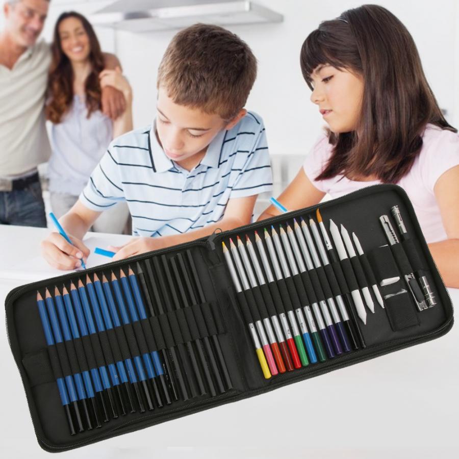 41pcs Sketching Pencil Artist Drawing Wood Pencils Kit for Art Students School Supplies Sketching Set for painter, children