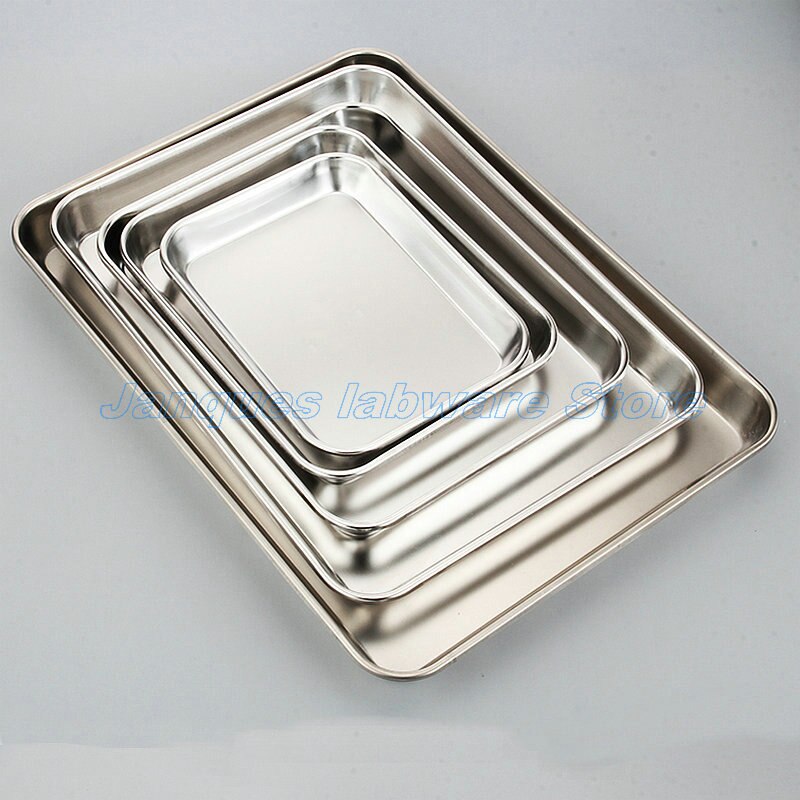 Bandeja cuadrada de acero inoxidable, utensilio de boca, herramientas de laboratorio, palé, platillo de cubiertos, 1 ud.
