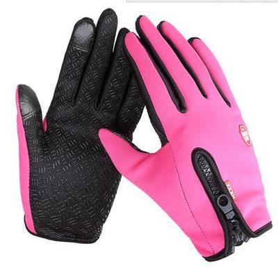 winter Fishing Gloves Full Finger neve Neoprene Breathable Waterproof Leather Warm ICE Fitness Carp fish tool surfcasting: Pink / L