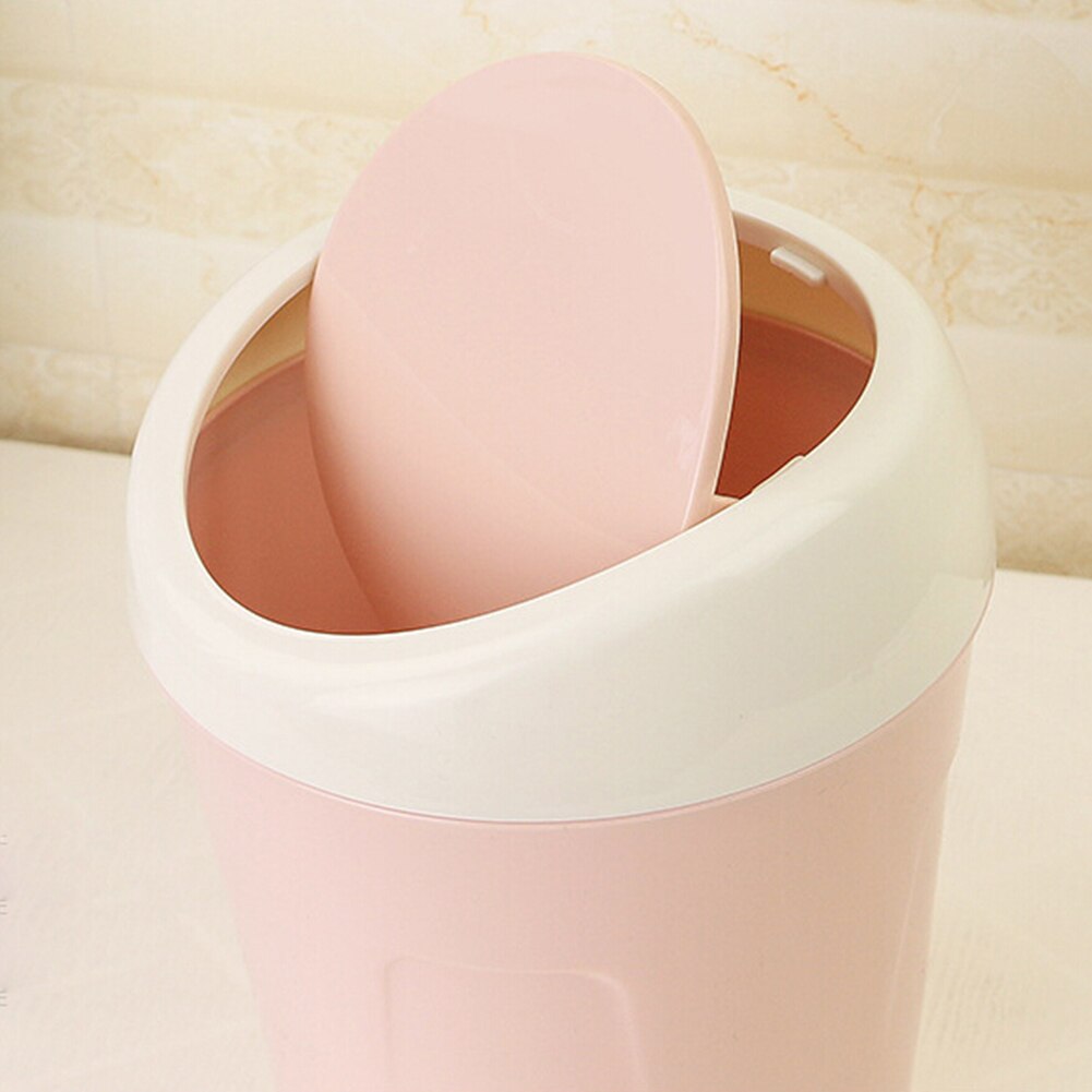 Mini Flip Lid Home Living Room Desktop Bedside Plastic Trash Can Garbage Bin Mini Waste Bins Office Supplies Dustbin