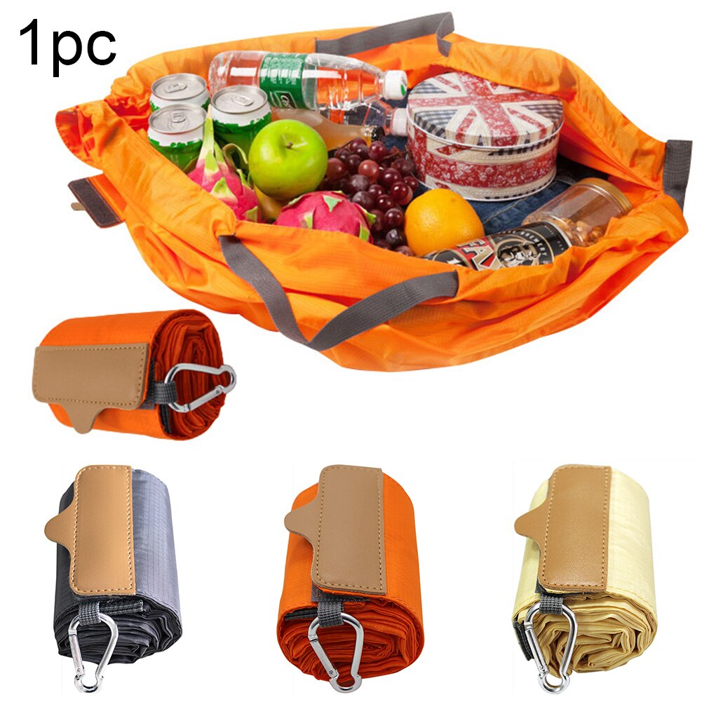 Winkelen Waterdichte Wasbare Boodschappentas Thuis Draagbare Organizer Herbruikbare Effen Polyester Opvouwbare Pouch Reizen Grote Capaciteit