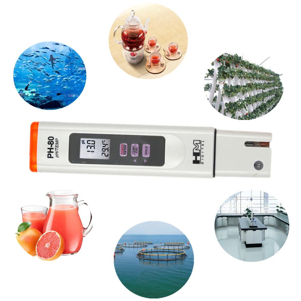 HM Digital PH-80 pH Meter Water Tester for Testing Applications Hydroponics Pool Aquariums Drinking water 40%off