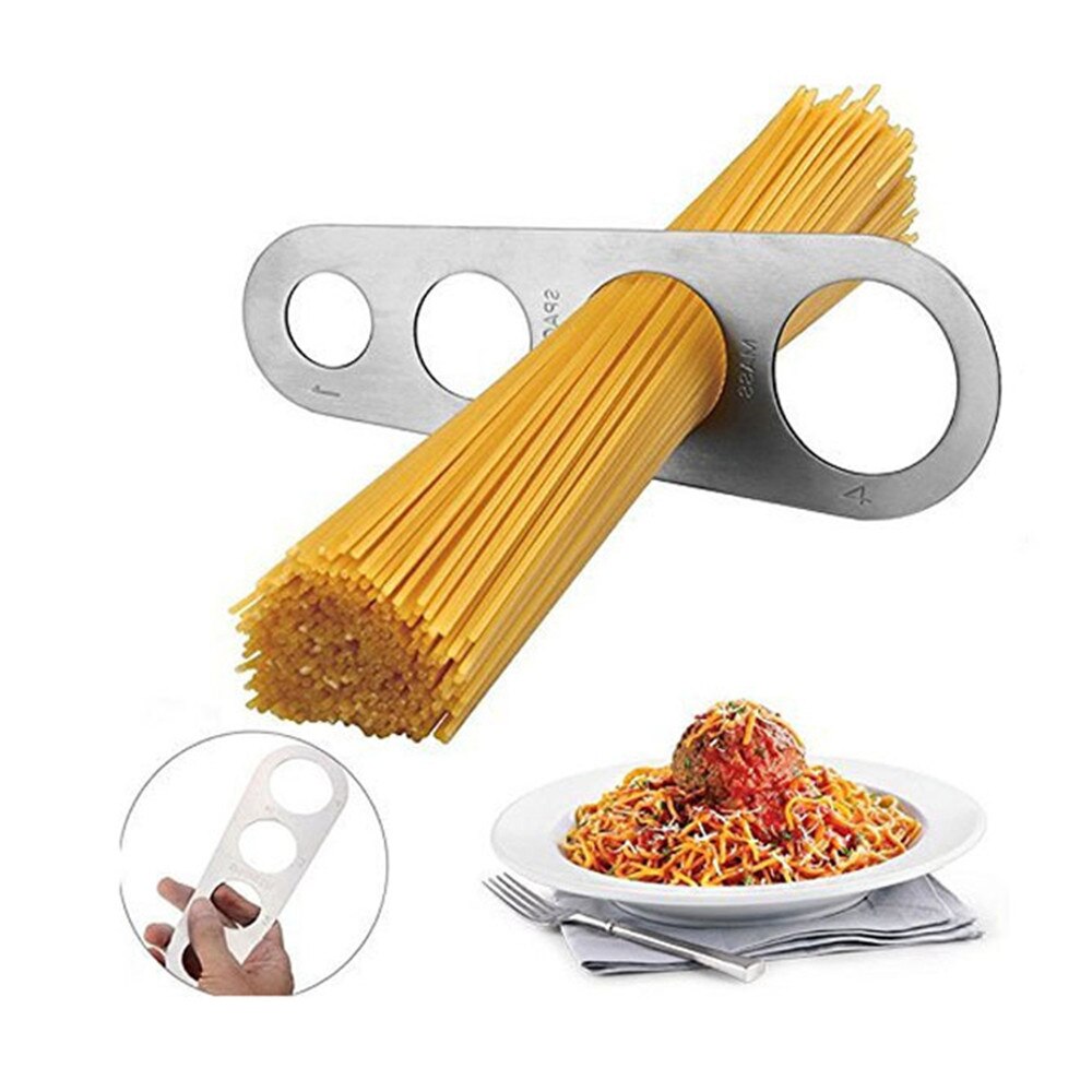 Rustfrit stål nøjagtigt pasta lineal måleværktøj 4 portions portion spaghetti måler madlavningsudstyr kontrolværktøj