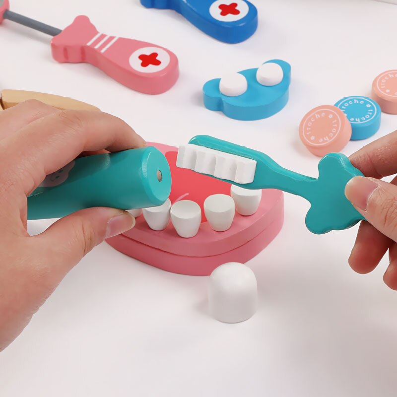 Juguete médico de madera para niños, juego de simulación de inyección, juego educativo