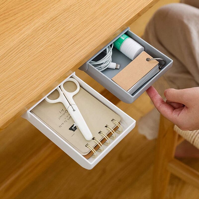 Under Desk Drawer Storage Drawers Adhesive Drawer Under Desk Organizer Drawer Storage Under Desk Pencil Drawer-ABUX