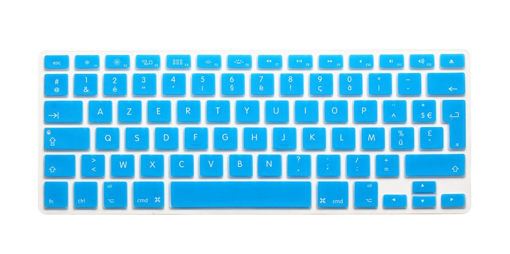 Rygou ranskalainen uk/eu clavier azerty silikoninäppäimistön kuori macbook prolle 13 " 15 " 17 " air 13 tuuman suojakalvo näppäimistölle: Taivaansininen