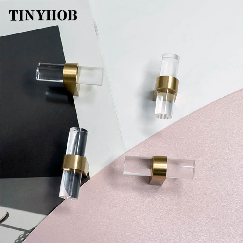 Transparent Acrylic Hooks for Hanging Coat Hat Keys Bathroom Hardware Decor Wall Hangers for Clothes Cabinet Handles and Knobs