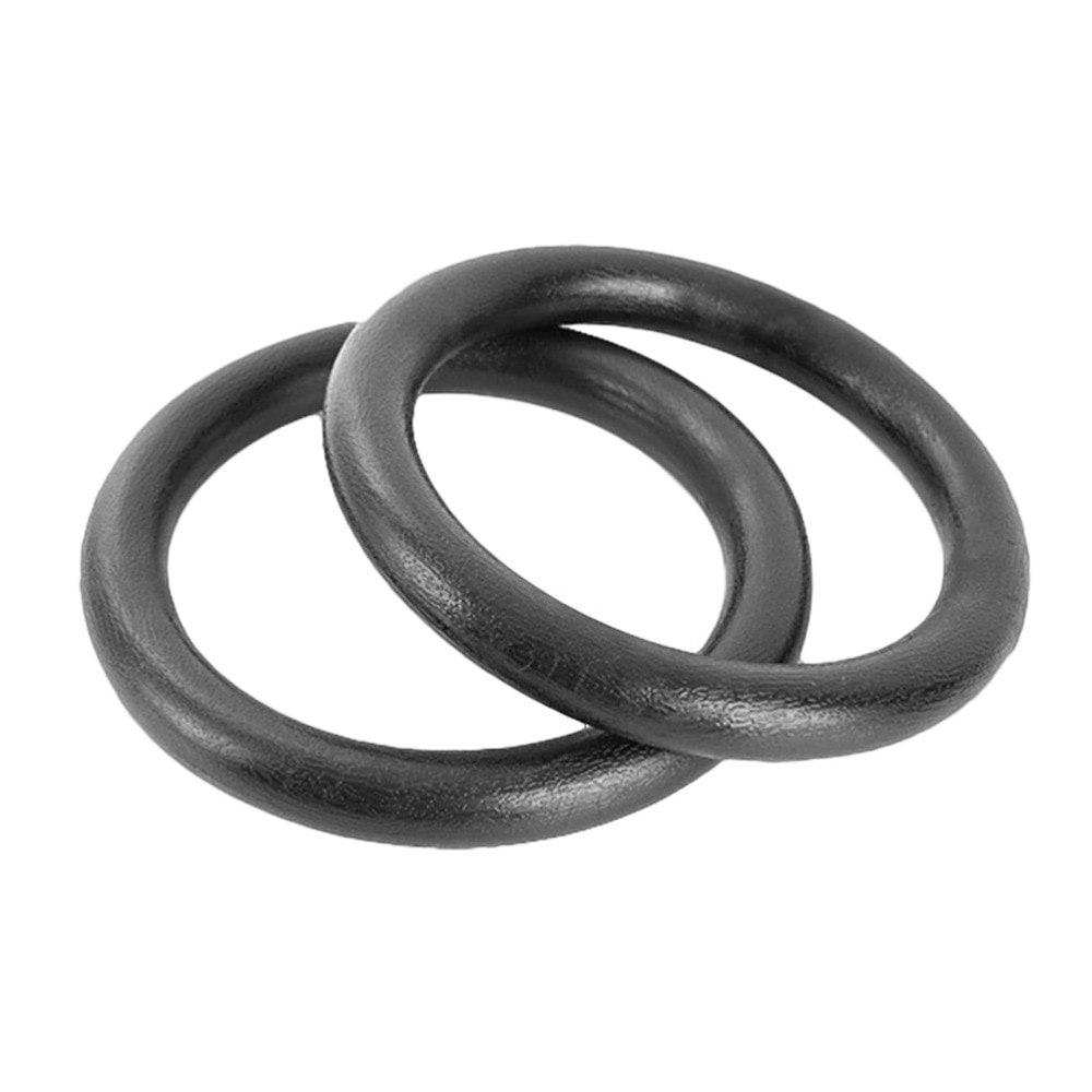 1 Pair ABS Fitness Gym Rings Olympic Gymnastic Rings Pull-up Rings for Body Strength Power Chin Training Workout (Black)