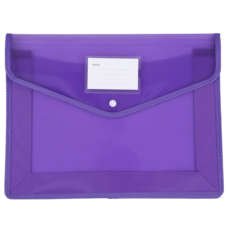 9Pcs/Set A4 Plastic File Wallet Document Folder Premium Poly Pockets Envelope with Business Card Holder