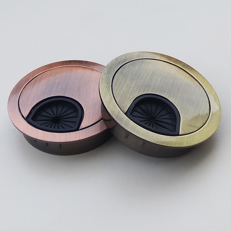 2 st zinklegering tråd hålskydd dator skrivbord kabel genomföring hål uttag port vindrulle hållare organisatör möbel hårdvara