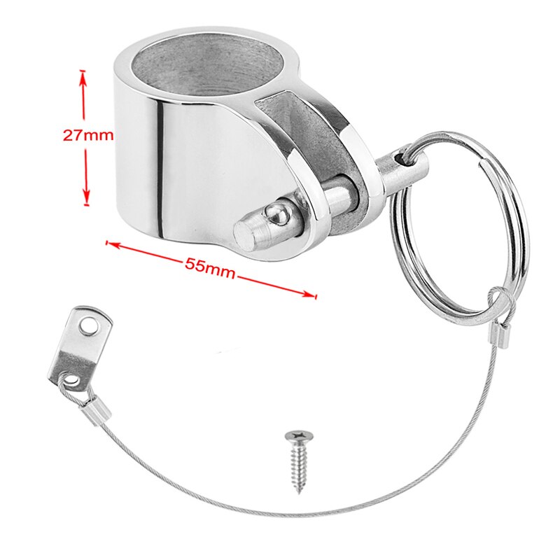 316 Stainless Steel Jaw Slide Clamp With Quick Release Pin Connecting Rope 1 inch 25mm Bimini Top Hinged Slide Fitting Hardware: Type 5