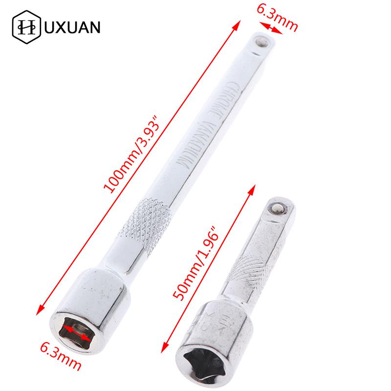 50mm 100mm Long Extension Bar 1/4 Drive Ratchet Socket Extender Socket Tool