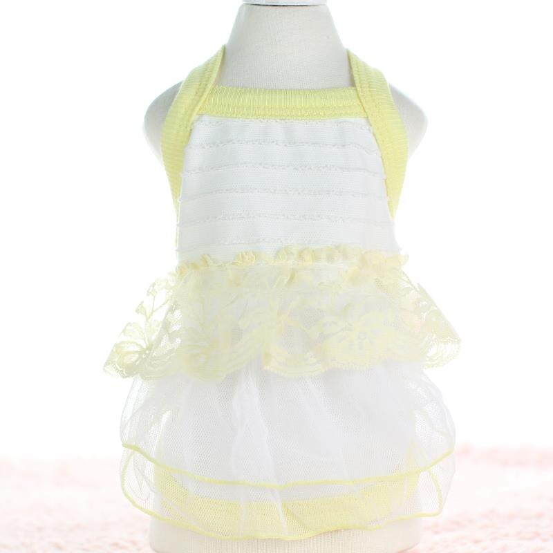 Süße Prinzessin Spitze Mädchen Hund Kleider Kleidung für Hunde Katze Tragen Produkte für Haustiere Yorkie Malteser Chiwawa Frühling Sommer: Gelb / S