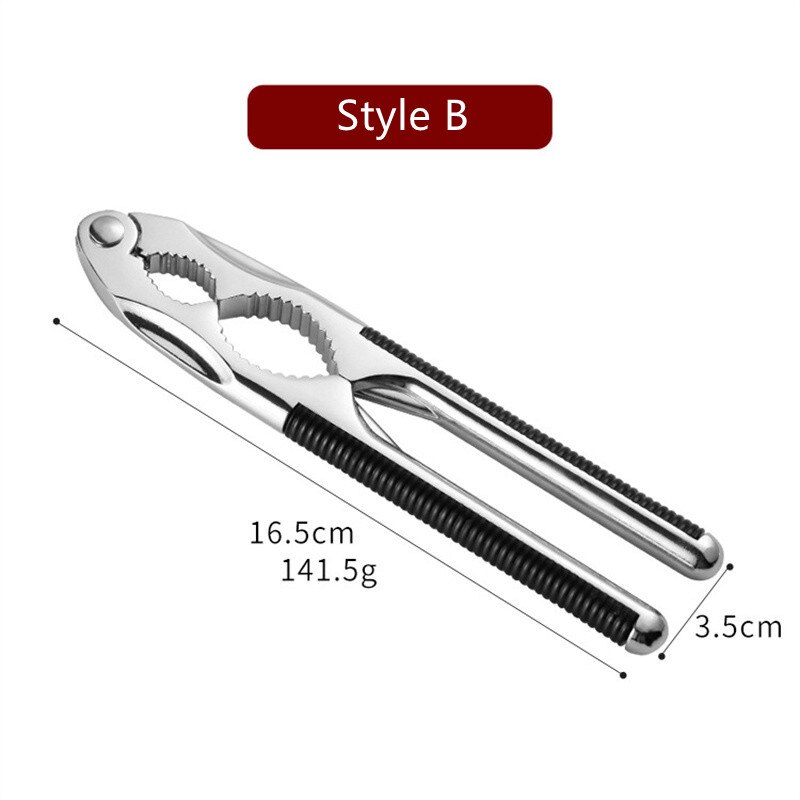 Cascanueces de carcasa de Metal plateado para nueces, Cascanueces de aleación de Zinc multifuncional para nueces, avellanas, macadami: Style B