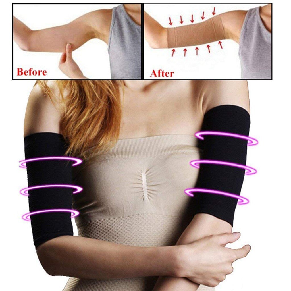 2 Pair Slimming Compression Arm Shaper Slimming Arm Belt Helps Tone Shape Upper Arms Sleeve Shape Taping Massage For Women