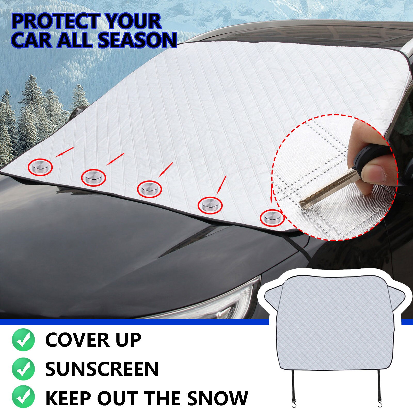 Magnetische Voorruit Cover Auto Voorruit Cover Zonnescherm Sneeuw Protector Ice Geblokkeerd Voorruit Protector Accessoires