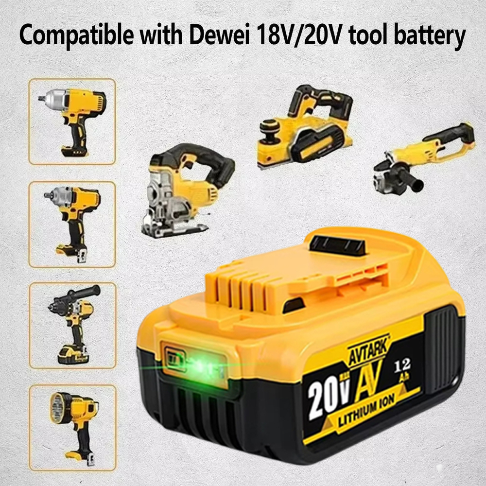Batería DCB200 de 20V Compatible con herramientas eléctricas dewalt, herramienta eléctrica recargable de 18V y 12Ah, baterías de litio de 20V, 18 voltios, 18v, 12Ah