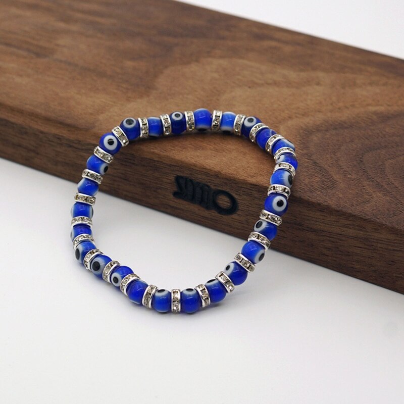 C9GF Turkish Lucky Evil Eye Bracelets Blue Evil Eye Bead Bracelet Men Women Handmade Lucky Jewelry Charm Bracelet Female