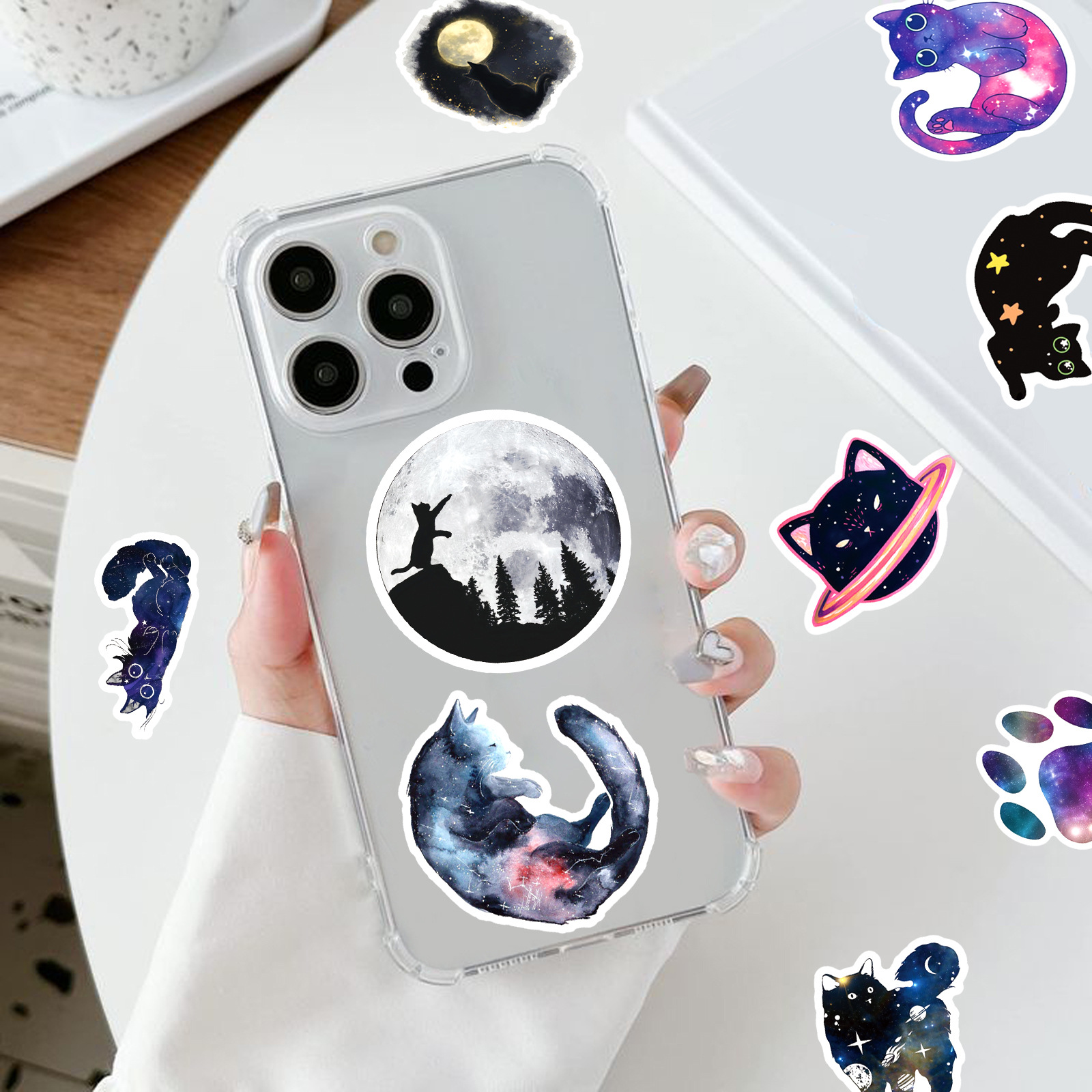 50 urocze naklejki z motywem gwiaździstego kota, naklejki diy, scrapbooking, telefon, bagaż, deskorolka, winyl, wodoodporne, graffiti