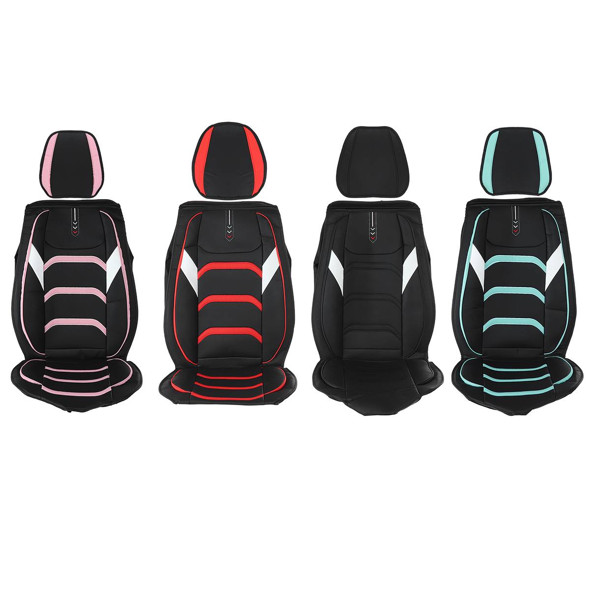 Universele Auto Stoelhoezen Set Front Stoelhoezen Pu Lederen Kussen Interieur Auto Stoel Stoelen Protector Mat Auto Accessoires