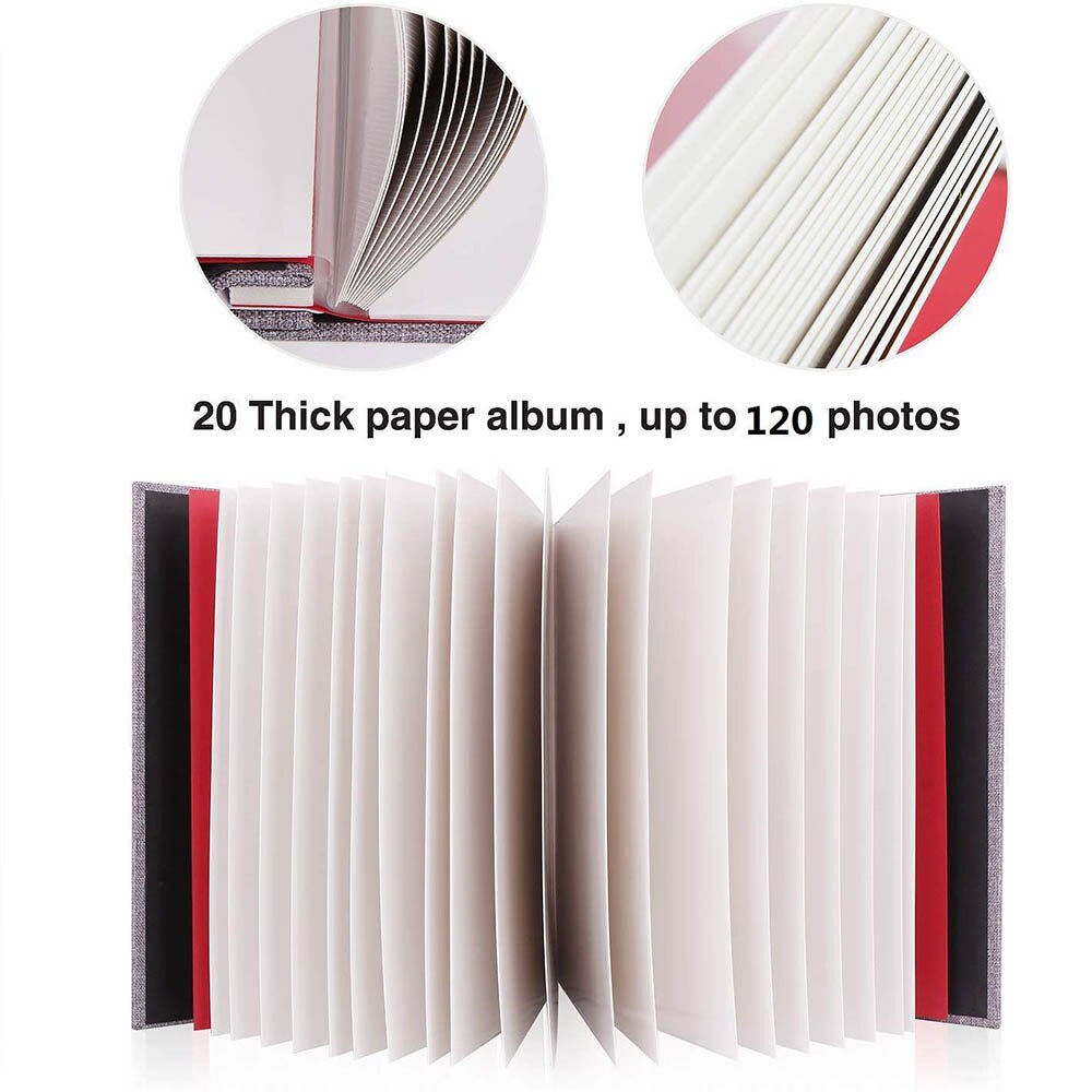 Selvklebende fotoalbum magnetisk utklippsbok album lin kunst gjør det selv 40 sider lin hardcover bryllup baby familie reise
