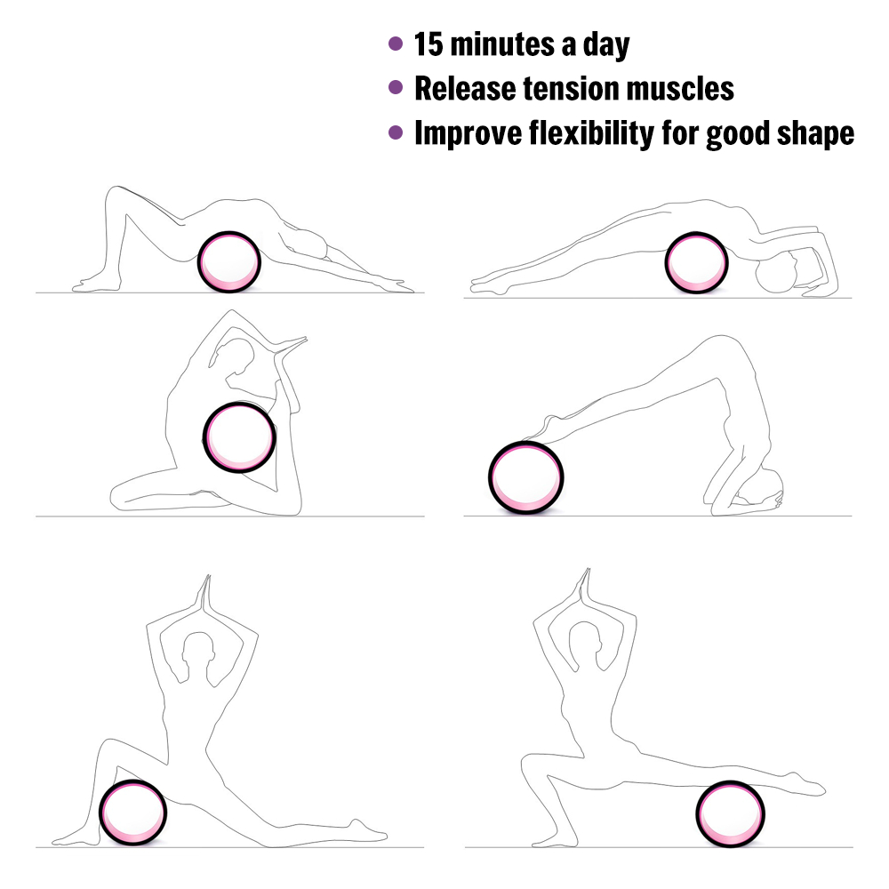 Yoga Wheel Dharma Yoga Pose Wheel 12.5x5In Yoga Circle Ring Strong Roller Yoga Back Stretcher Balance Accessory