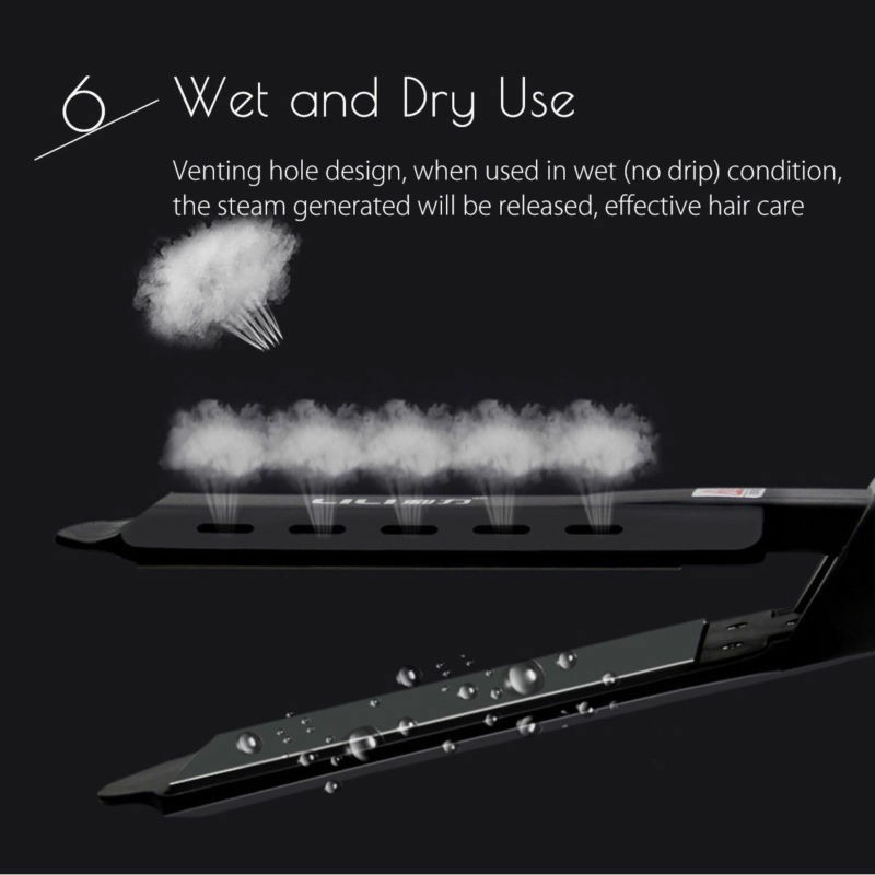 Hair Straightener Ceramic Tourmaline Ionic Flat Iron Hair Straightener Glider PLUG 4 Grades Hair Straightener