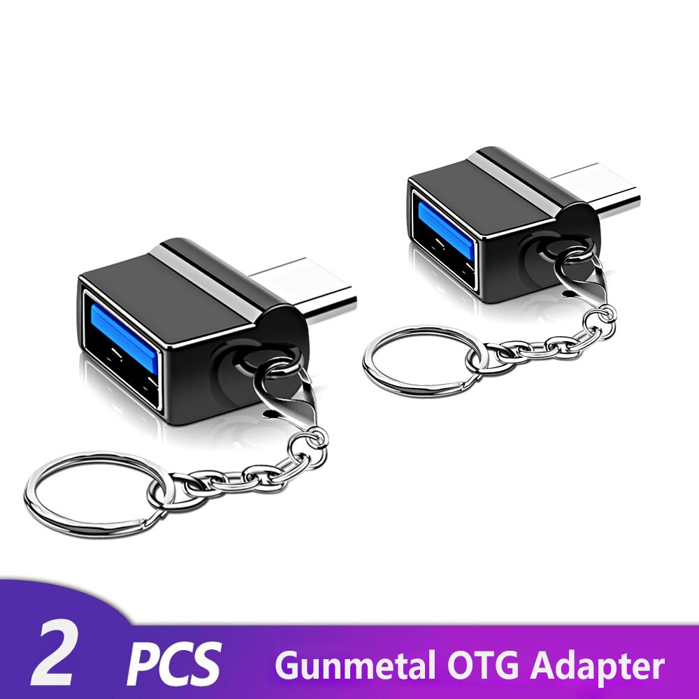 Otg Type C Adapter Usb Naar Type-C Converter Voor Mobiele Telefoon Tablet Draagbare Usb C 2.0 Plug Lading data Schijf Connector: 2 Gunmetal USBC Plug