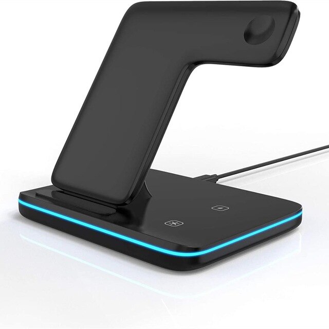 Kabellose ladestation für iphone 13, 12, 3 in 11 xs ,  x 8, apple watch  se 6, 5, 4, 3 und 1 qi pro 15w mit schnellladefunktion: Typ 01 schwarz