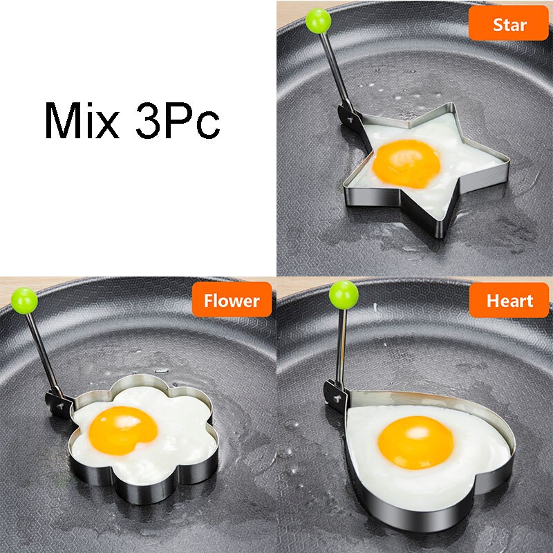 Stainless Steel 5 Style Fried Egg Pancake Shaper Omelette Mold Mould Frying Egg Cooking Tools Kitchen Accessories Gadget Rings: B