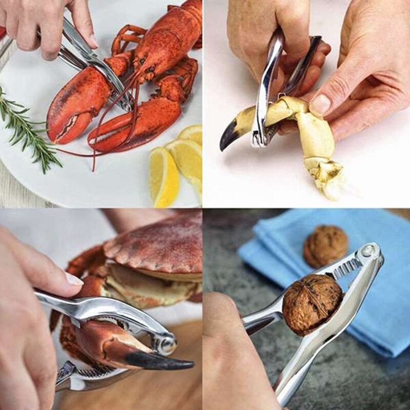 8 Pcs Seafood Tools Set,Includes 2 Crab Crackers,2 Lobster Shells, 2 Crab Leg Forks,1 Crab Mallet and 1 Seafood Scissor