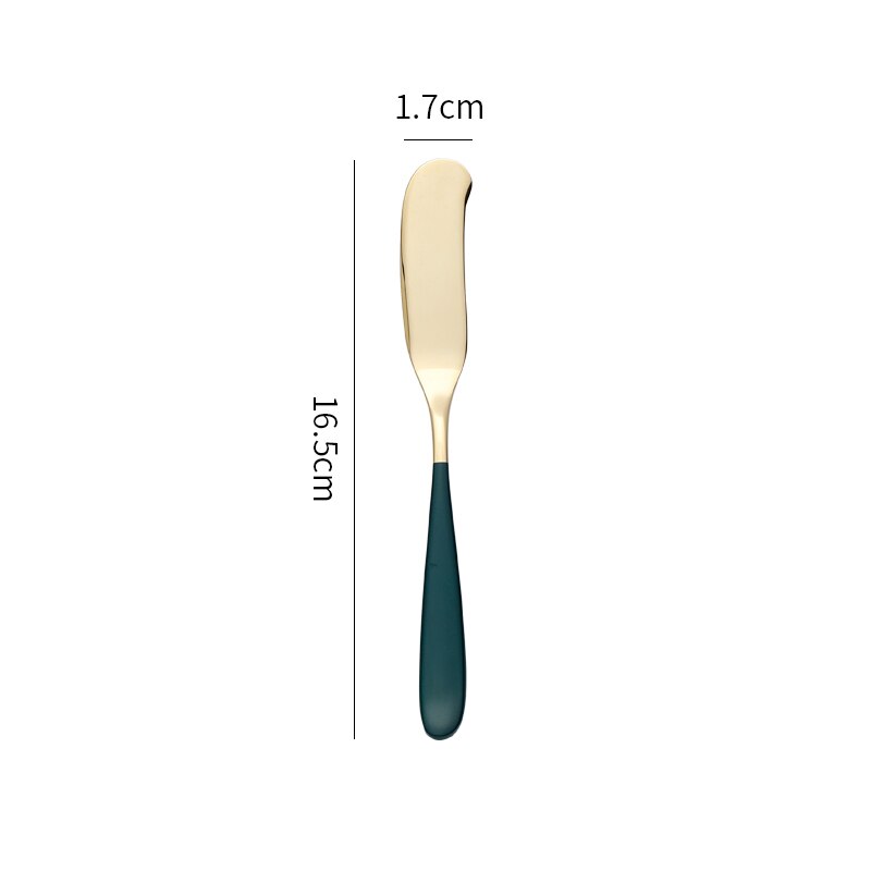 Stainless Steel Cheese Dessert Jam Spreaders Butter Knife Westen Cutlery Breakfast Tool Tableware Kitchen Restaurant Supplies: Green