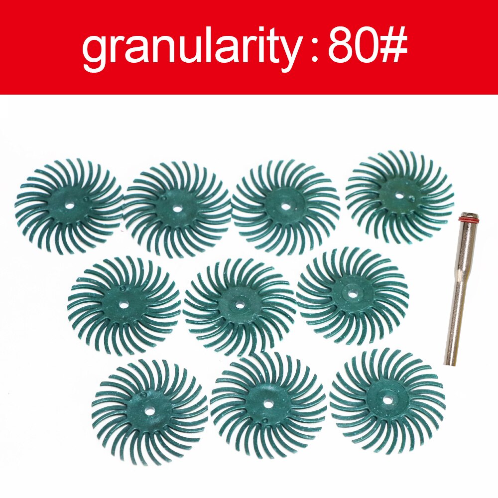 1 zoll Radial Bristle Disc Kit Schleif Pinsel 1/8 "3 2,35mm Schaft Detail Polieren Rad für Dreh Werkzeug zubehör A16: 80 10pcs / with 2.35mm Shank