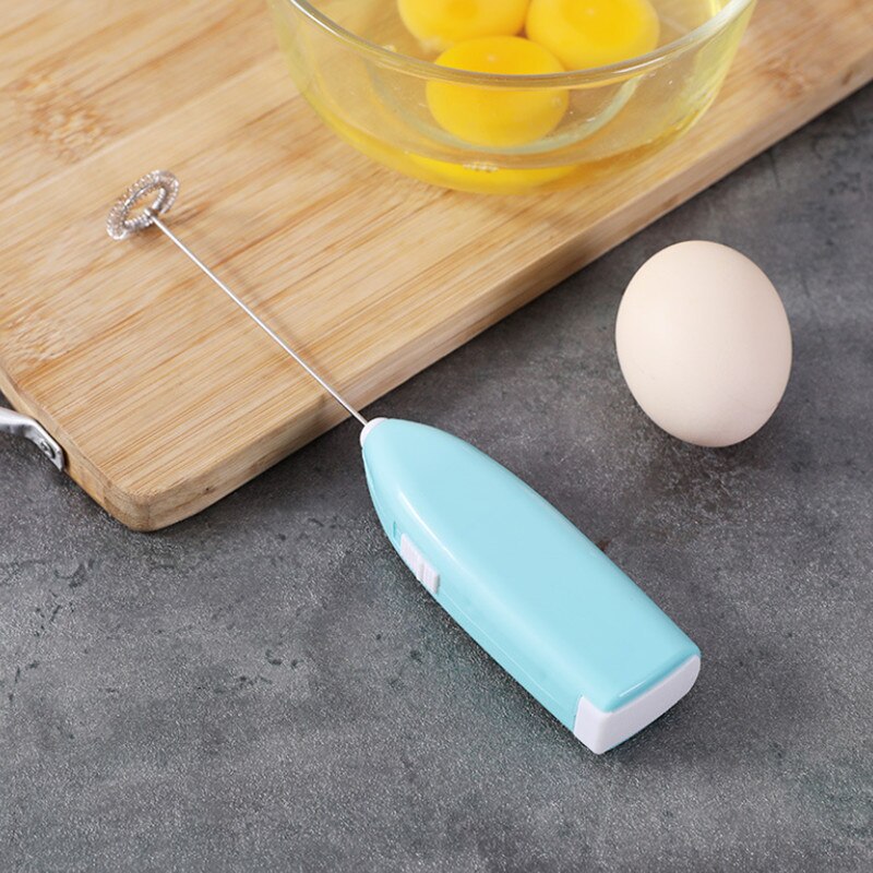 1PC Coffee Chocolate Milk Frother Kitchen Whisk Mixer Hand Milk Jugs Foamer For Cappuccino Creamer Frothy Blend Whisker: Blue